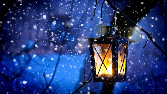 Lantern in the Snow