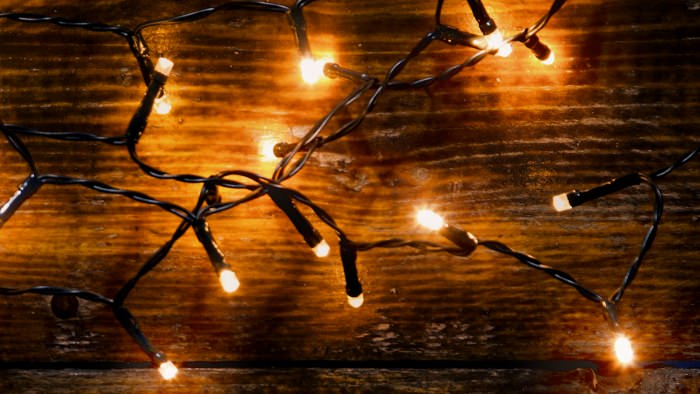String Lights with Gold Hue