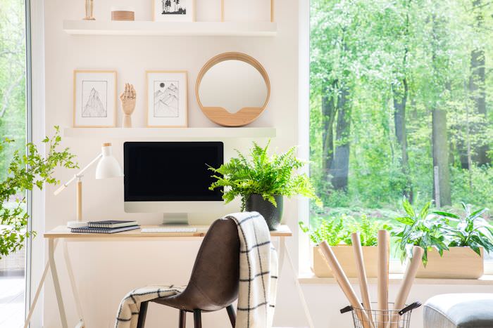 Home office with natural light