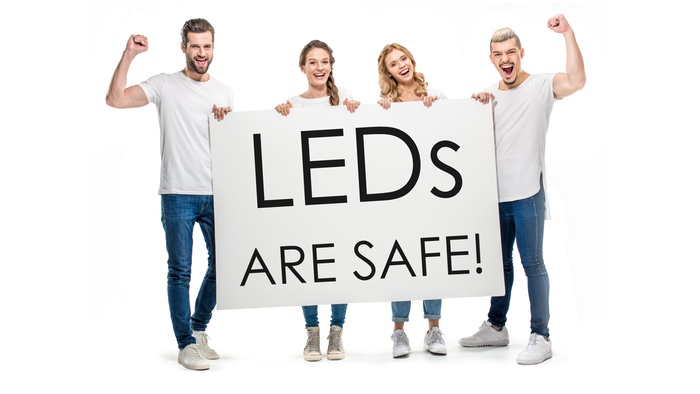 Friends with LEDs are Safe sign