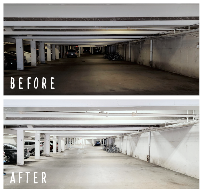 Before and After LED Retrofit