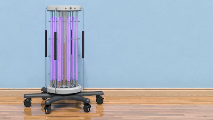 UV Disinfectant Light on Ground