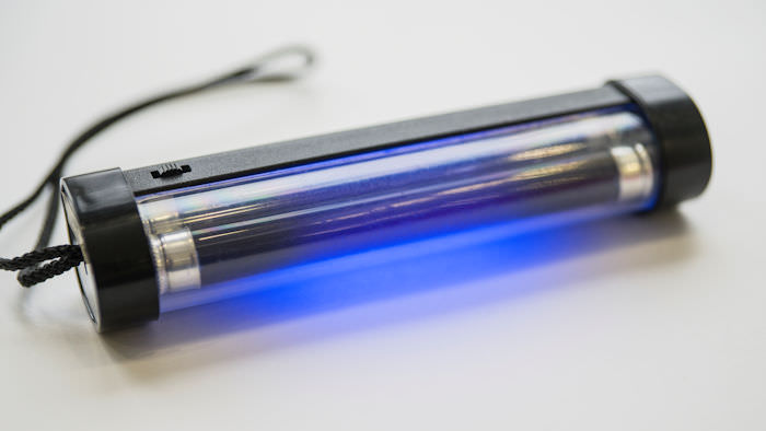 Blue UV Disinfectant Light Plugged In