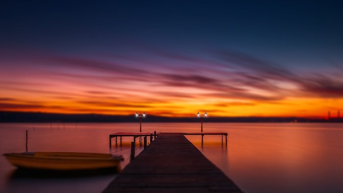 Dock Lights at Sunset
