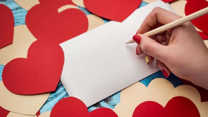 Woman Writing a Valentine