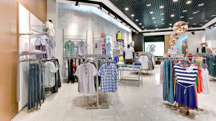 Retail lighting at clothing store