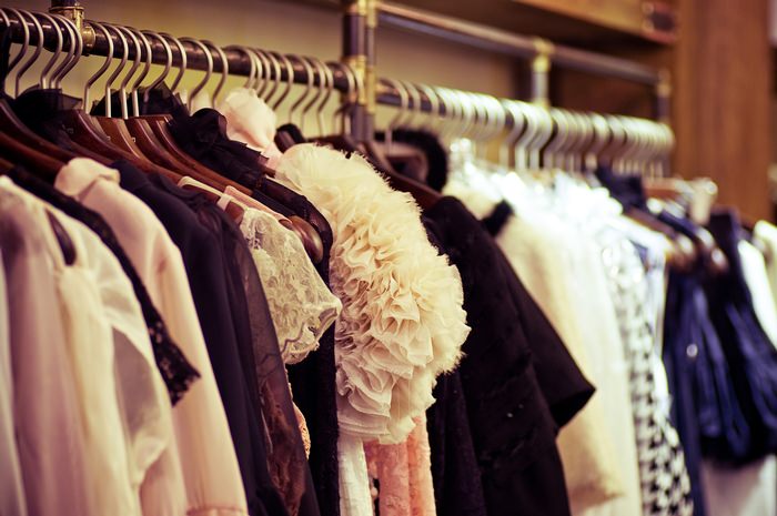 Clothes in closet