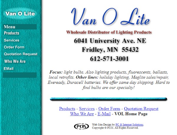 VanOLite.com launches as the world's first company to sell lighting products online