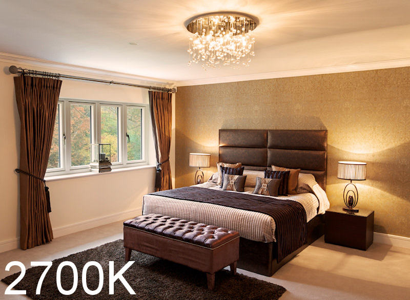 2700K color temperature in a bedroom