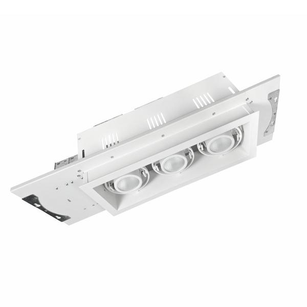 3 Light 3000K White Adjustable Recessed Downlight Fixture