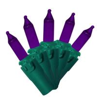 Brite Star 100 Light Green Wire Purple Miniature Christmas Light String Set