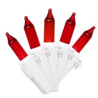 Brite Star 100 Light White Wire Red Miniature Christmas Light String Set
