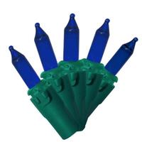 Brite Star 100 Light Green Wire Blue Miniature Christmas Light String Set