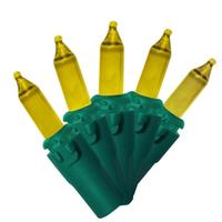 Brite Star 100 Light Green Wire Gold Miniature Christmas Light String Set