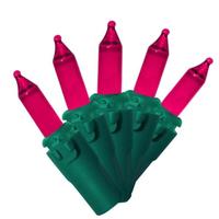 Brite Star 100 Light Green Wire Pink Miniature Christmas Light String Set