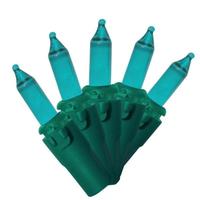 View 100 Light Green Wire Teal Miniature Christmas Light String Set