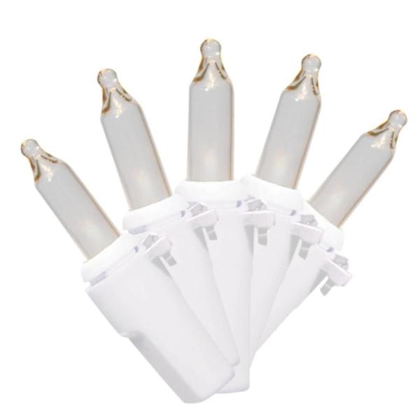 100 Light White Wire Clear  Miniature Christmas Light String Set