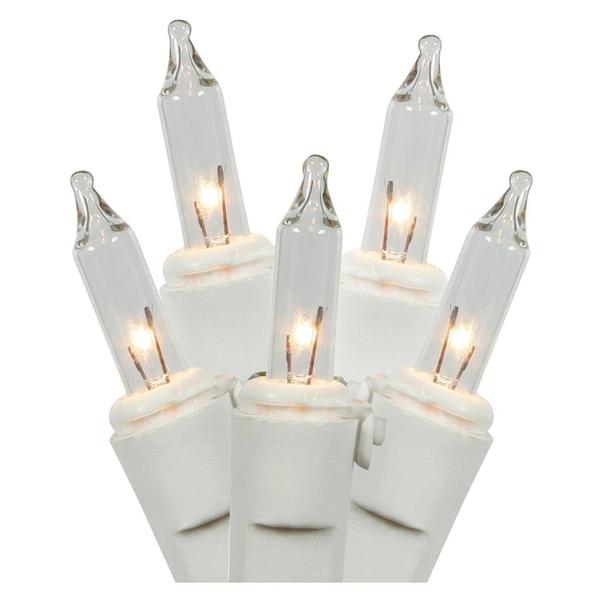 100 Light White Wire Clear Twinkling Icicle Light Miniature