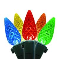 Brite Star 80 Light 27' Green Wire C6 LED Multi-Color Christmas Light String Set