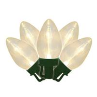 Brite Star 50 Light Green Wire C7 Ceramic Warm White LED Christmas Light String Set