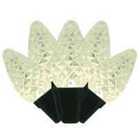 Brite Star 100 Light Green Wire C7 Warm White Faceted LED Christmas Light String Set