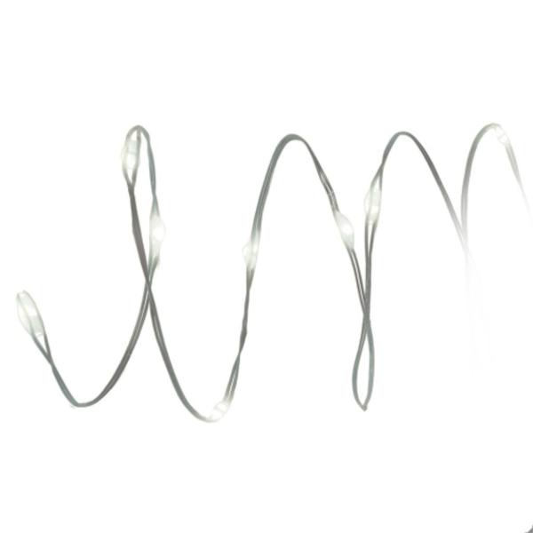 22' 60 Light 8 Function Silver Wire Daylight Fairy Light String Set