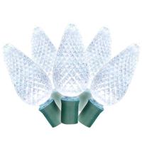 Brite Star 50 Light Green Wire C9 Faceted LED Daylight Christmas Light String Set
