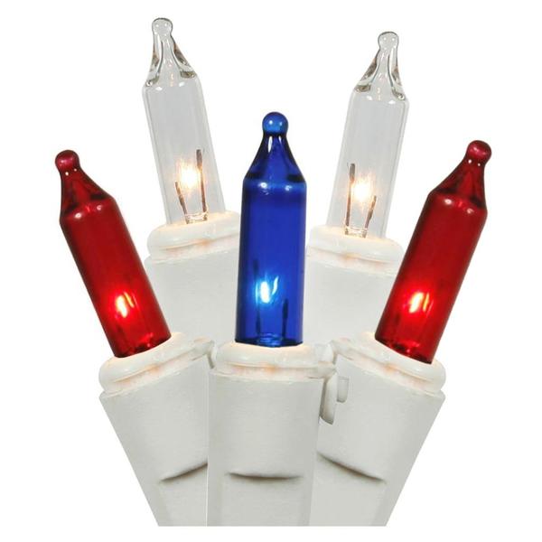 150 Light Red / White / Blue Christmas Light String Set