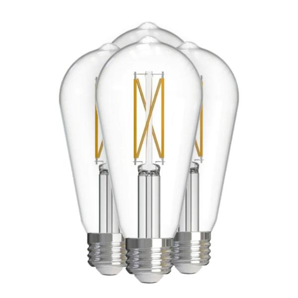 7 watt 120 volt ST18 Medium Screw Base 2700K Warm White LED Light Bulb (4 Pack)