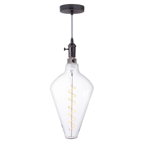 4 watt 120 volt Diamond Medium Screw Base 2200K Warm White Vintage Gun Metal LED Pendant Light Fixture