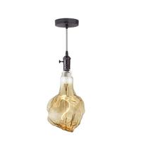 Bulbrite 4 watt 120 volt Glacier Medium Screw Base 2200K Warm White Vintage Gun Metal LED Pendant Light Fixture