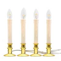 Celestial Lights 0.5 watt Adjustable Gold Base Window Hugger® Plug-In LED Window Candles (4 Pack)
