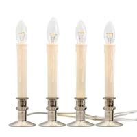 Celestial Lights 0.5 watt Adjustable Brushed Nickel Base Window Hugger® Plug-In LED Window Candles (4 Pack)