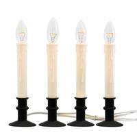 Celestial Lights 0.5 watt Adjustable Black Onyx Base Window Hugger® Plug-In LED Window Candles (4 Pack)