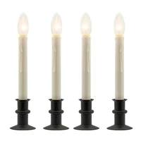 Celestial Lights Adjustable Black Base Battery Operated LED Traditional Window Candles (4 Pack)