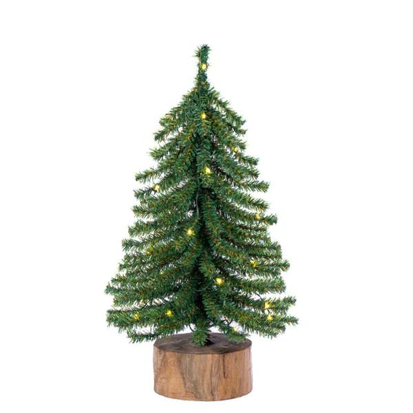 1.5' 22 Light Prelit Downswept Battery Operated Artificial LED Mini Tree