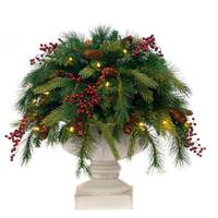 Celestial Lights 30" x 12" Cone and Berry 30 Light Battery Operated Artificial Pre-Lit Urn Filler 