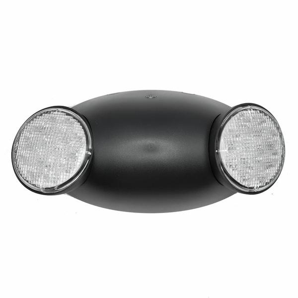 Compact Dual Head 120/277 volt Black LED Emergency Light 