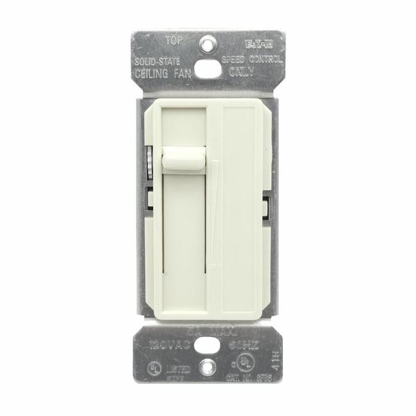 Light Almond Single Pole Slide Fan Control