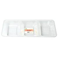 Dowin 3 Sectioned White Rectangular Tray
