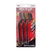 Dowin Mini Brass/Steel/Nylon Black Brush Set (3 Pack)