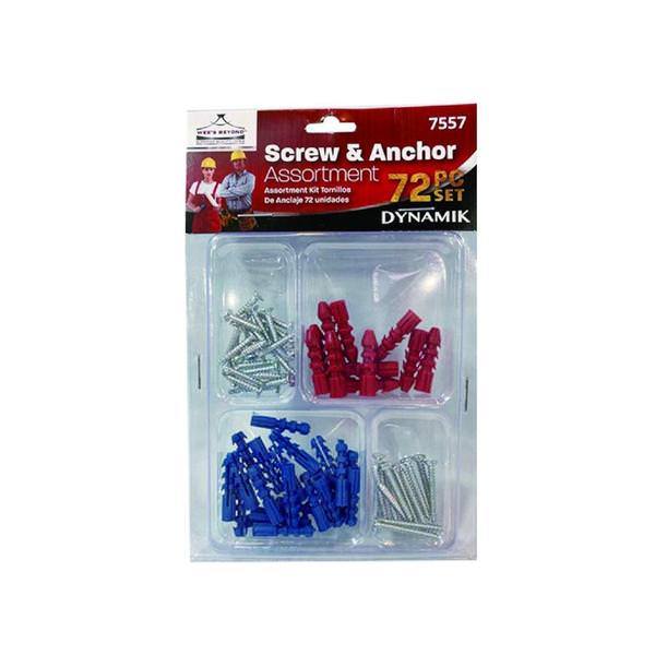 72 Piece Screw and Anchor Assortment