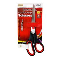Dowin 8" Black/Red Comfort Grip Stainless Steel Scissors