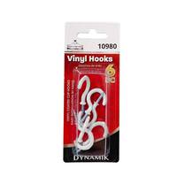 Dowin 1" White Vinyl Cup Hooks (6 Pack)