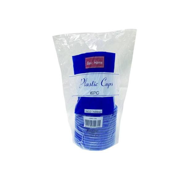 Solid Blue Plastic (16 Pack)
