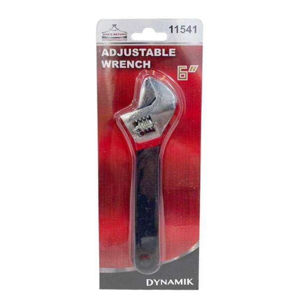 6" Black/Red Adjustable Wrench 