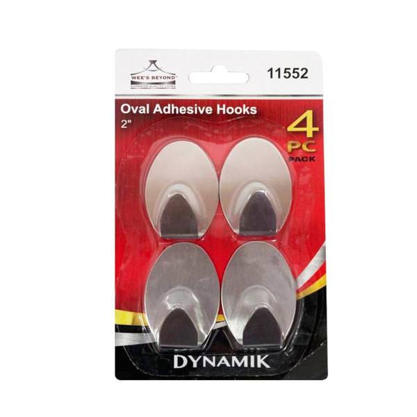 2" Oval Adhesive Hooks (4 Pack)