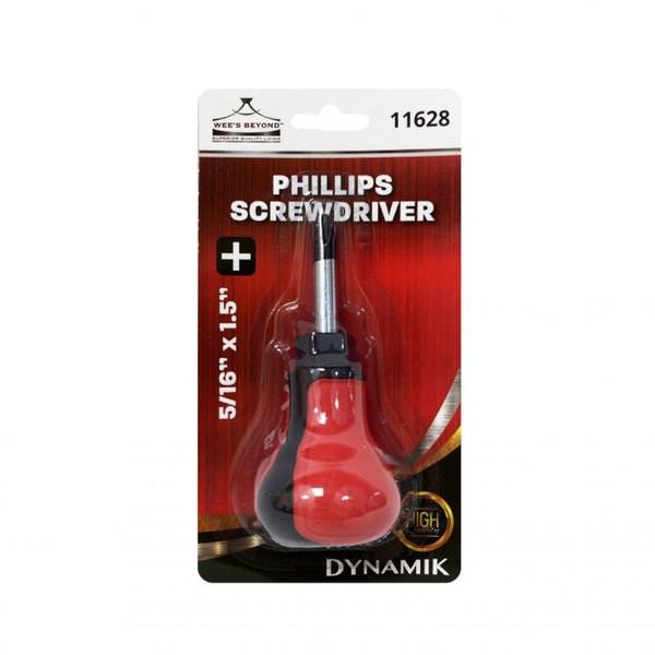 1.5" x 0.3" Philips-Head Ball Handle Stubby Screwdriver