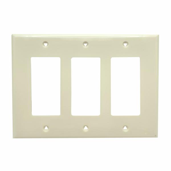 Mid-size Decorator 3-Gang Almond Wallplate