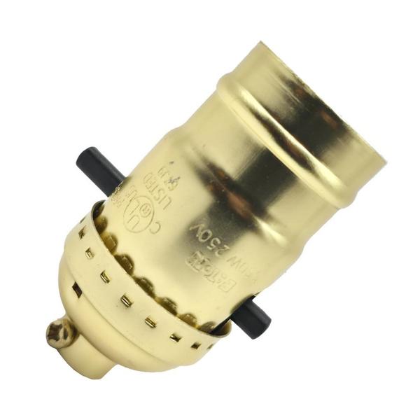 250 volt Brass Medium Screw Push Knob Socket